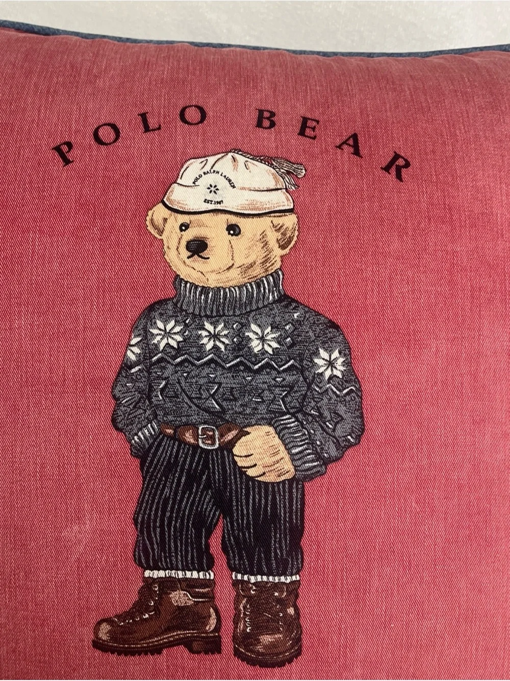 Vintage Polo by Ralph Lauren Bear Down Pillow 16” x 17” Please See all Pics *